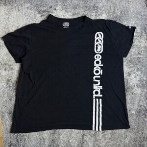 Ecko Unltd Mens 3XL Black Graphic T-Shirt Vertical Rhino Logo Short Sleeve Tee